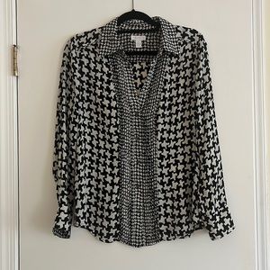 Charter Club Houndstooth Button-down Blouse